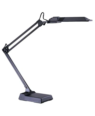 Dainolite 29" Plastic Ultima 13w Fluorescent Spring Balanced Arm Desk Lamp In Black