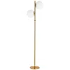 Dainolite 2lt Incandescent Floor Lamp, Agb,wh Opal Glass In Gold