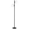 Dainolite 2lt Incandescent Floor Lamp, Mb, Wh Opal Glass In Black