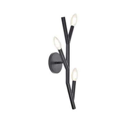 Dainolite 3 Light Incandescent Wall Satin Chrome Matte Black In Gray