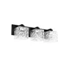 Dainolite 3 Light Vanity In Matte Black W/ Clear Water Glass In Black