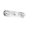 Dainolite 3 Light Vanity In Polished Chrome W/ Clear Hammered Glass In White