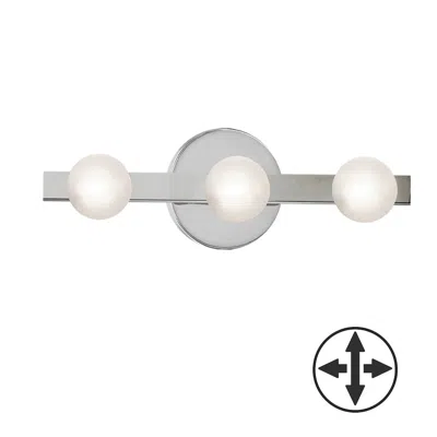 Dainolite 3 Light Vanity In Polished Chrome W/ Frosted Glass In Silver