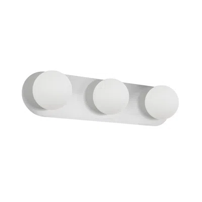 Dainolite 3 Light Vanity In Polished Chrome W/ White Opal Glass