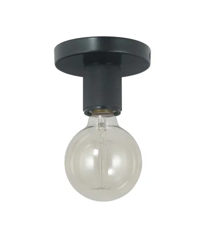 Dainolite 3.25" Metal Roswell 1 Light Small Flush Mount In Matte Black