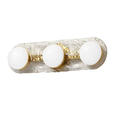 Dainolite 30w Vanity Aged Brass With Clear Glass In White