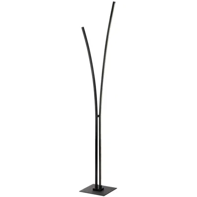 Dainolite 34w Floor Lamp, Mb, Wh Acrylic Diffuser In Black