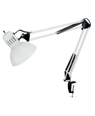 Dainolite 36" Metal Spring Balanced Clamp-on Task Lamp In Gloss White,black