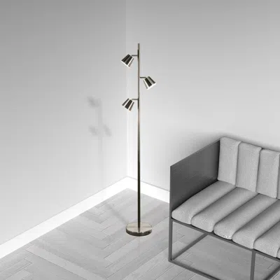 Dainolite 3lt Floor Lamp, Sc In Silver