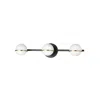 Dainolite 3lt Halogen Vanity, Mb/agb With Wh Opal Glass In Black