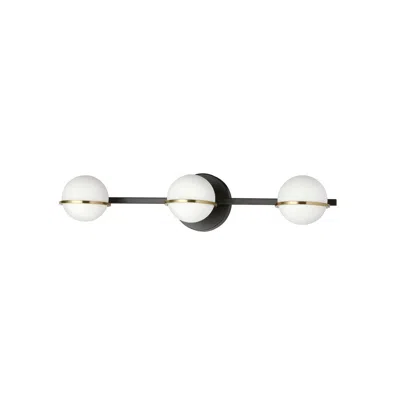 Dainolite 3lt Halogen Vanity, Mb/agb With Wh Opal Glass In Black