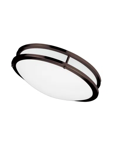 Dainolite 4.25" Metal, Plastic Cfled Bronze Ceiling Flush Mount With Shade In Bronze,white