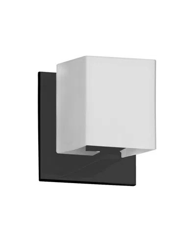 Dainolite 4.5" Glass, Metal Verona 1 Light Glass Wall Sconce In Matte Black,white