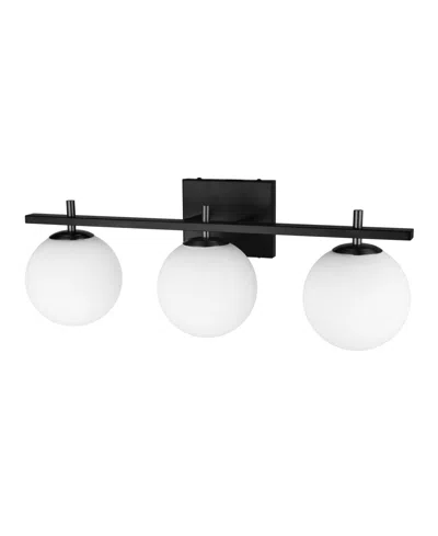 Dainolite 4.75" Metal, Glass Vivaldi 3 Light Vanity Light In Matte Black,white