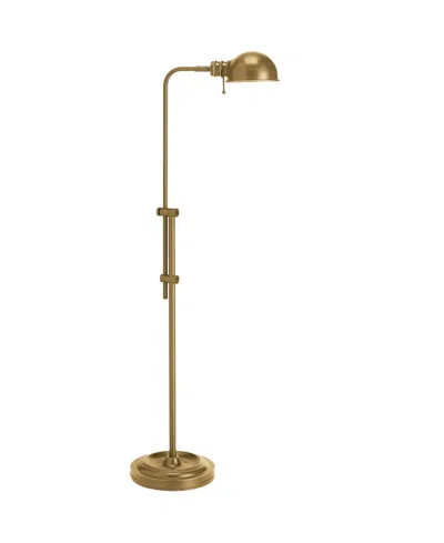 Dainolite 40" Metal Fedora 1 Light Adjustable Pharmacy Floor Lamp In Aged Brass