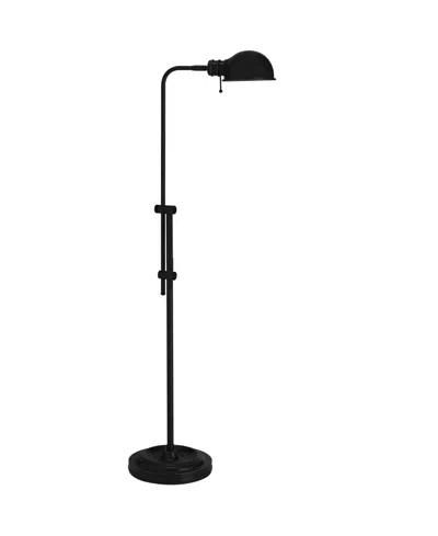 Dainolite 40" Metal Fedora 1 Light Adjustable Pharmacy Floor Lamp In Matte Black
