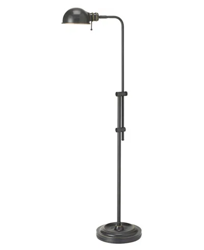 Dainolite 40" Metal Fedora Adjustable Arm And Shade Floor Lamp In Black