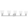 Dainolite 5 Light Incandescent Vanity Polished Chrome With Clear Ribbed Glass In Metallic