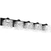 Dainolite 5 Light Vanity In Matte Black W/ Clear Water Glass In Transparent