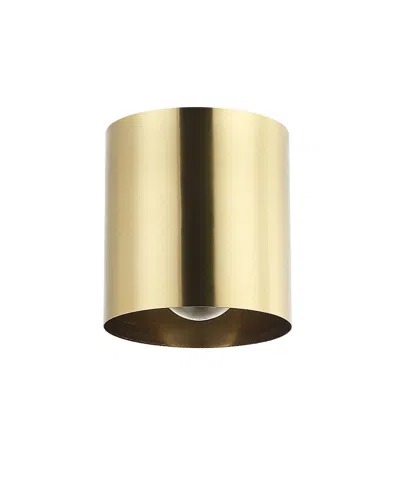 Dainolite 5" Metal Theron 1 Light Flush Mount In Aged Brass