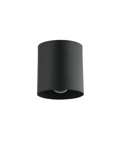 Dainolite 5" Metal Theron 1 Light Flush Mount In Matte Black