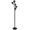 Dainolite 5lt Incandescent Floor Lamp, Black,smoked Glass In Black