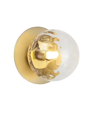 Dainolite 6" Glass, Metal Burlat 1 Light Wall Sconce With Glass In Clear,aged Brass