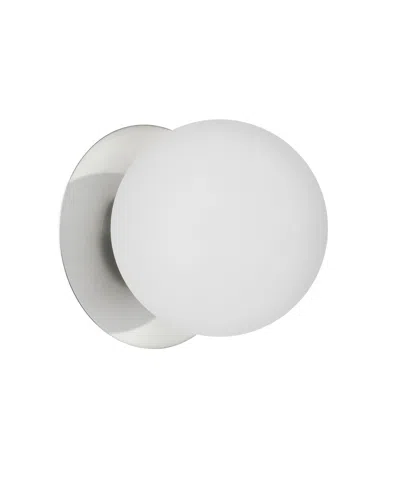 Dainolite 6" Glass, Metal Burlat 1 Light Wall Sconce With Glass In White,polished Chrome