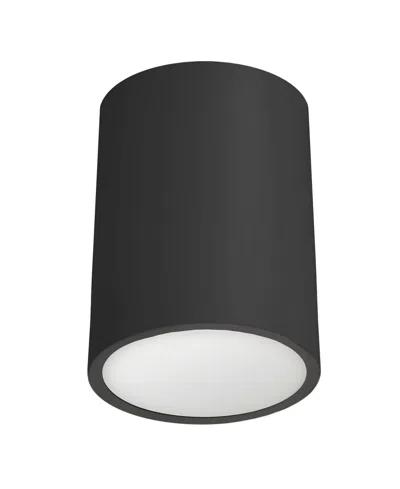 Dainolite 6" Metal Echo 12w Flush Mount With Acrylic Diffuser In Matte Black,frosted