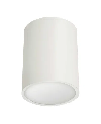 Dainolite 6" Metal Echo Matte White 12w Flush Mount With Frosted Diffuser In Matte White,frosted