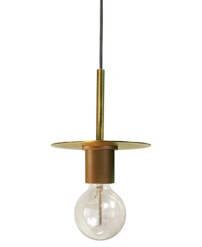 Dainolite 6.5" Metal Roswell 1 Light Medium Pendant In Aged Brass