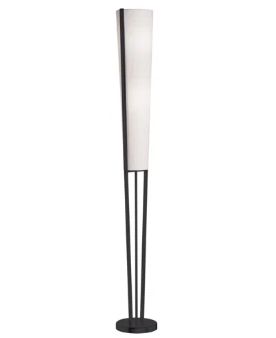 Dainolite 61" Metal Emotions 2 Light Floor Lamp With Shade In Matte Black,white