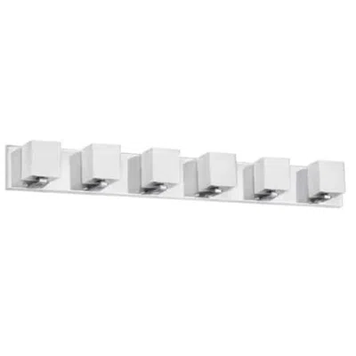 Dainolite 6lt Vanity, Polished Chrome Finish In White