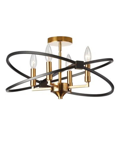 Dainolite 7" Metal Paloma 4 Light Vintage-like Semi-flush Mount In Vintage Bronze,matte Black