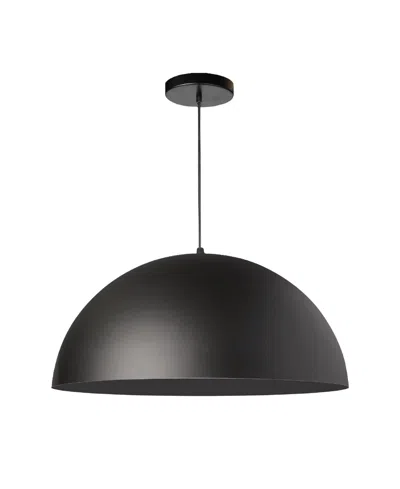 Dainolite 8" Metal, Glass Ofelia 1 Light Small Pendant In Matte Black