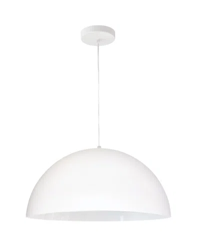 Dainolite 8" Metal Ofelia 1 Light Small Pendant In Matte White