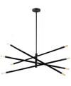 Dainolite 8" Metal Wand 8 Light Small Chandelier In Matte Black