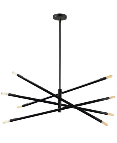 Dainolite 8" Metal Wand 8 Light Small Chandelier In Matte Black
