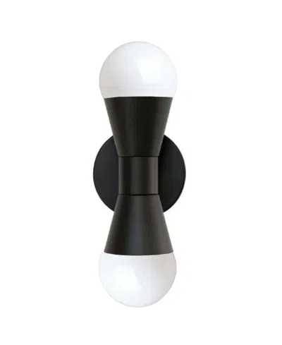 Dainolite 8.25" Metal Fortuna 2 Light Wall Sconce In Matte Black