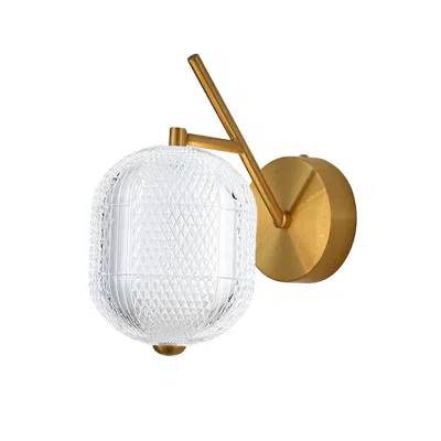 Dainolite 8.5w Wall Sconce In Aged Brass In White
