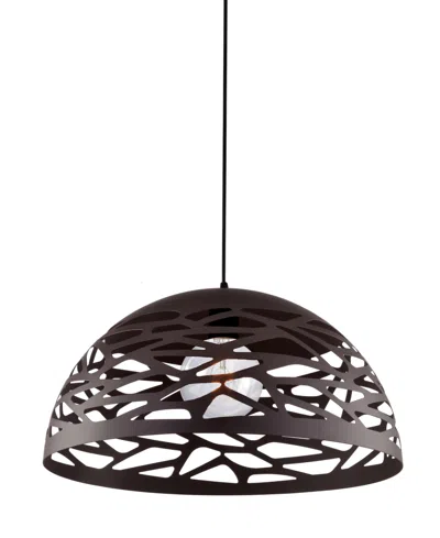 Dainolite 8.75" Metal Coral Led Pendant In Matte Black