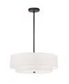 DAINOLITE 9" GLASS, METAL EVERLY 4 LIGHT 2 TIER PENDANT WITH SHADE