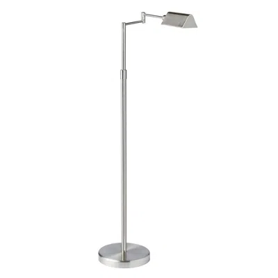 DAINOLITE 9W SWING ARM FLOOR, SATIN NICKEL FINISH