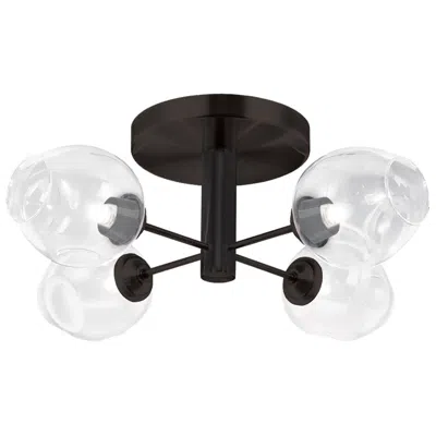 Dainolite Abii 20.5" Wide 4 Light Matte Black Semi-flush Mount
