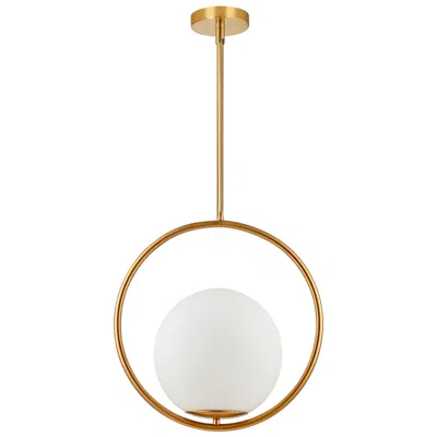 Dainolite Adrienna 15 3/4" Wide Aged Brass Modern Orb Pendant Light In Gold