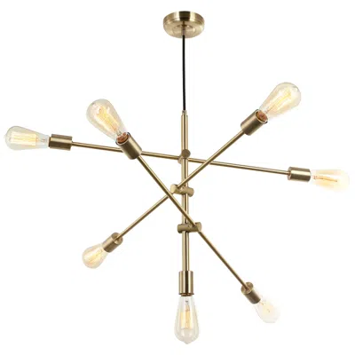 Dainolite Alexa 28" Wide 7 Light Aged Brass Adjustable Pendant In Neutral