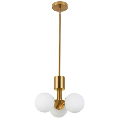 Dainolite Amanda 15" Wide Aged Brass Metal 3-light Pendant In Gold