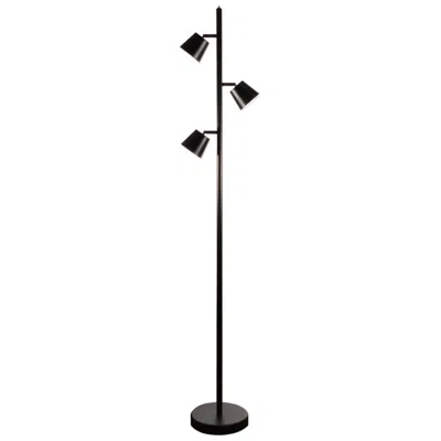 Dainolite Andrews 61 1/2" Modern Matte Black Metal 3-light Led Tree Floor Lamp