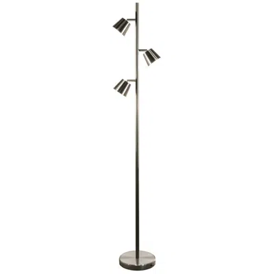 Dainolite Andrews 61 1/2" Satin Chrome Metal 3-light Led Tree Floor Lamp