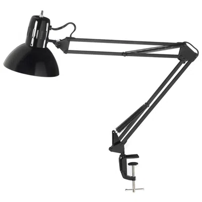 Dainolite Architect 36" Gloss Black Spring Balanced Clamp-on Task Lamp